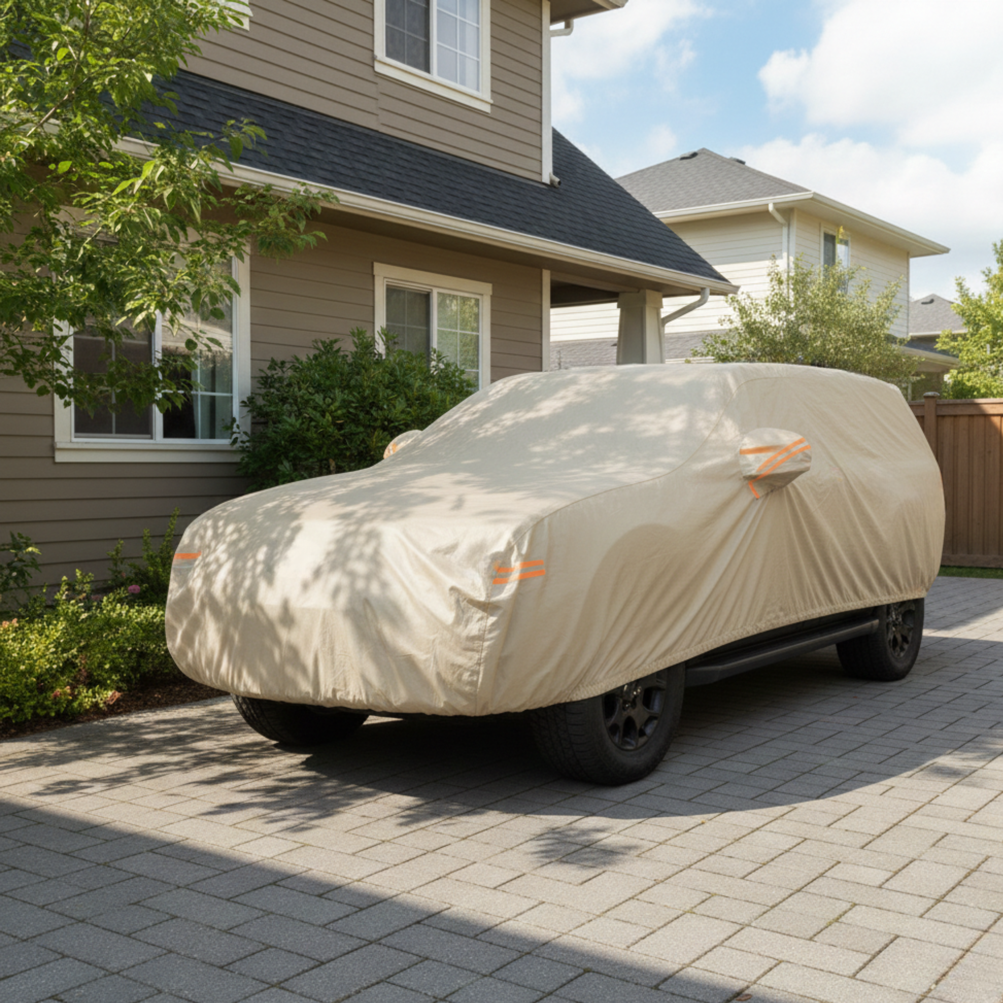10-Layer Water-Resistant Reflective Vehicle Cover With Straps