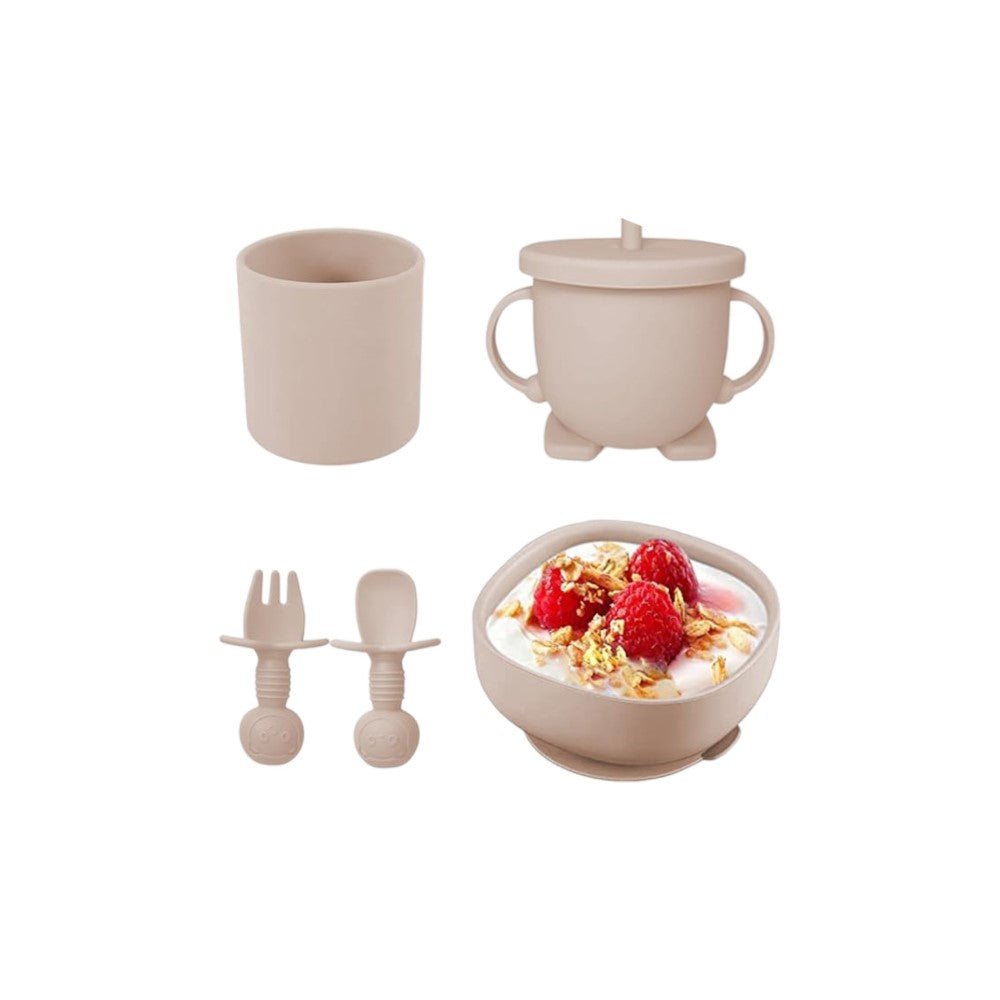 10-Piece Baby Feeding Set, Silicone Plates, Bowl, Bibs, Spoon