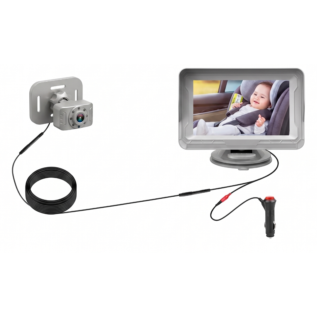 1080P Baby Car Camera System With 4.5 Inch LCD Dashboard Monitor