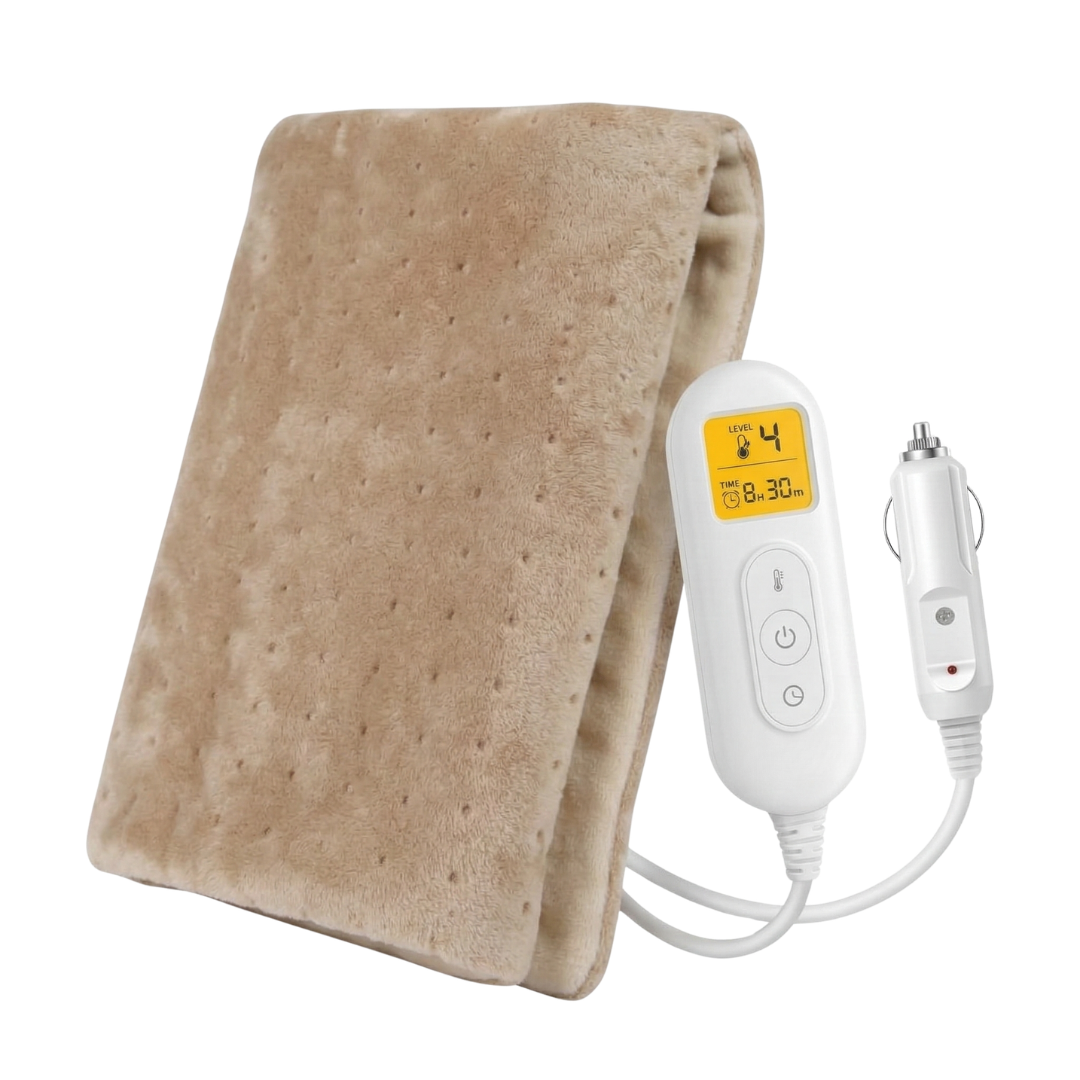 12V/24V Car Electric Heated Blanket with 4 Heat Settings and Timer