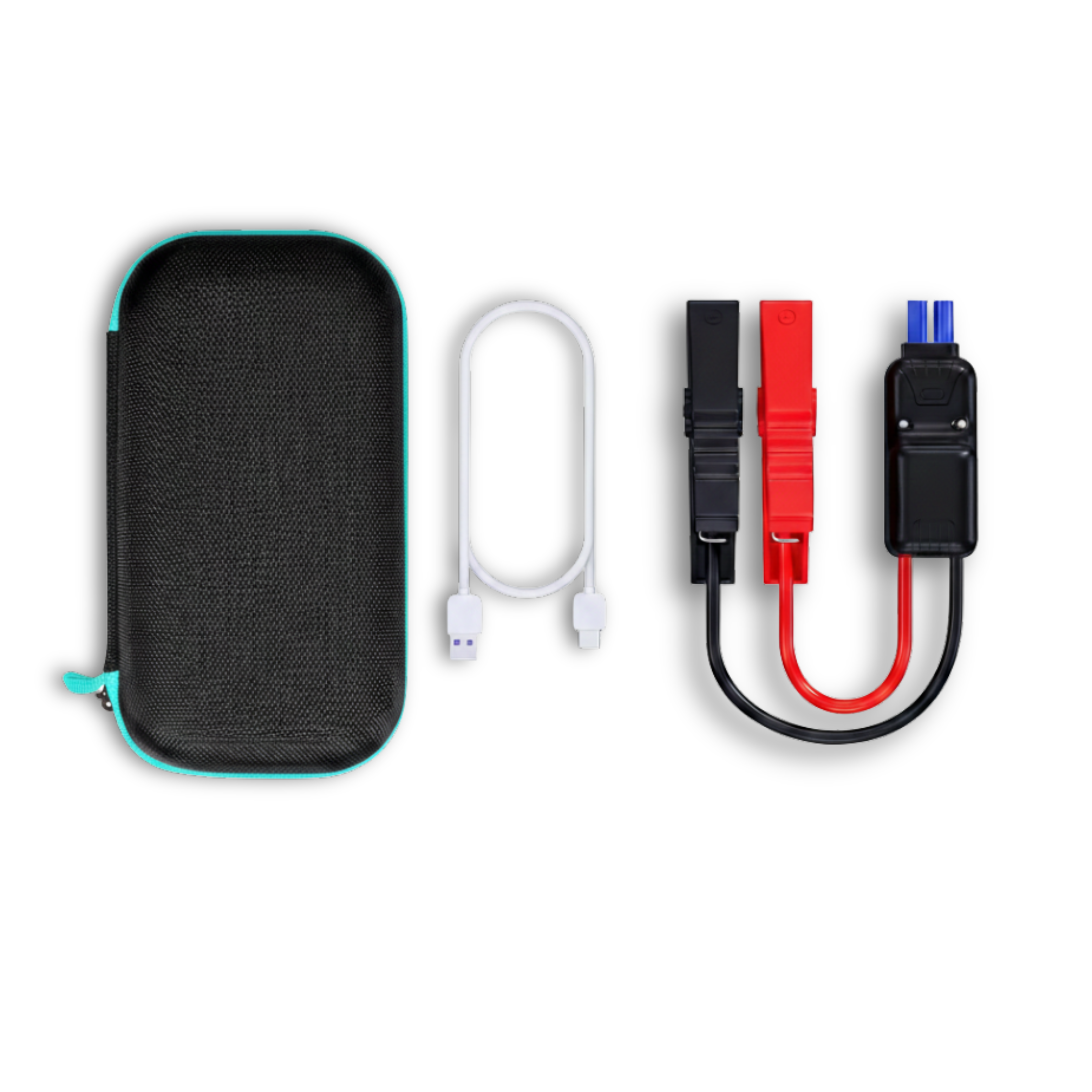 12V Portable Car Jump Starter with Smart Clamps, Dual USB-A Ports