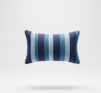 Blue Woven Striped Pillow