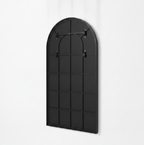 Black Arched Metal Frame Mirror