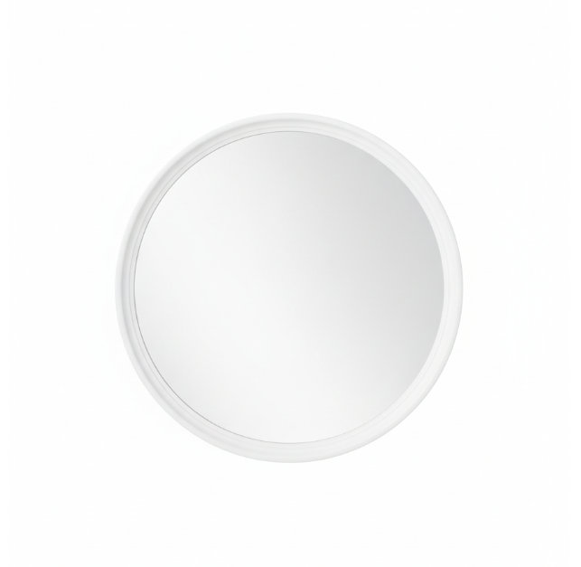 White Round Beveled Edge Mirror