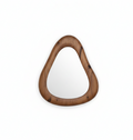 Brown Asymmetric Wood Backed Mirror