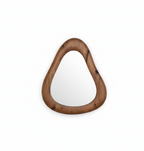 Brown Asymmetric Wood Backed Mirror