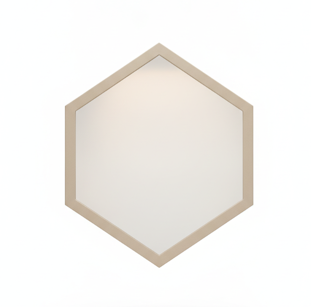Beige Hexagonal Minimalist Mirror