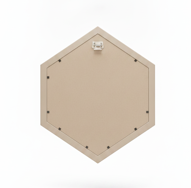 Beige Hexagonal Minimalist Mirror