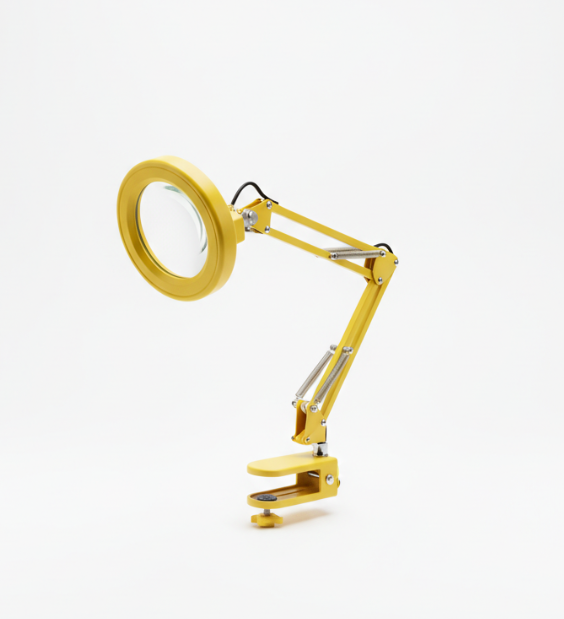 Yellow Multi Angle Magnifying Desk Lamp Hobby Tool