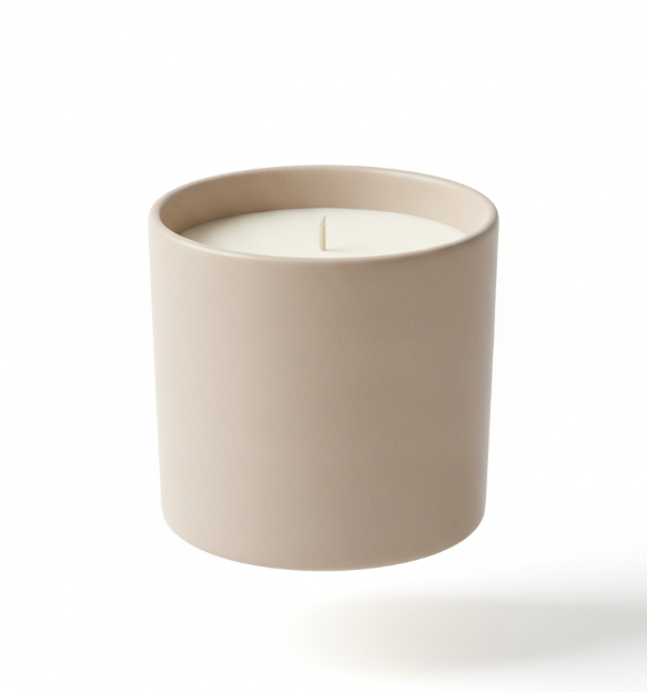 Beige Scented Ceramic Jar Candle