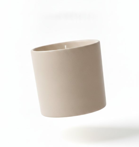 Beige Scented Ceramic Jar Candle