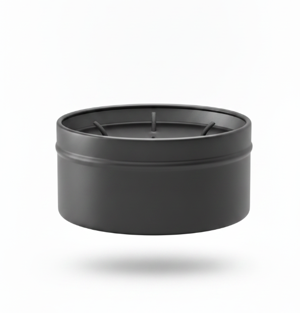 Elegant Black Candle in a Metal Tin