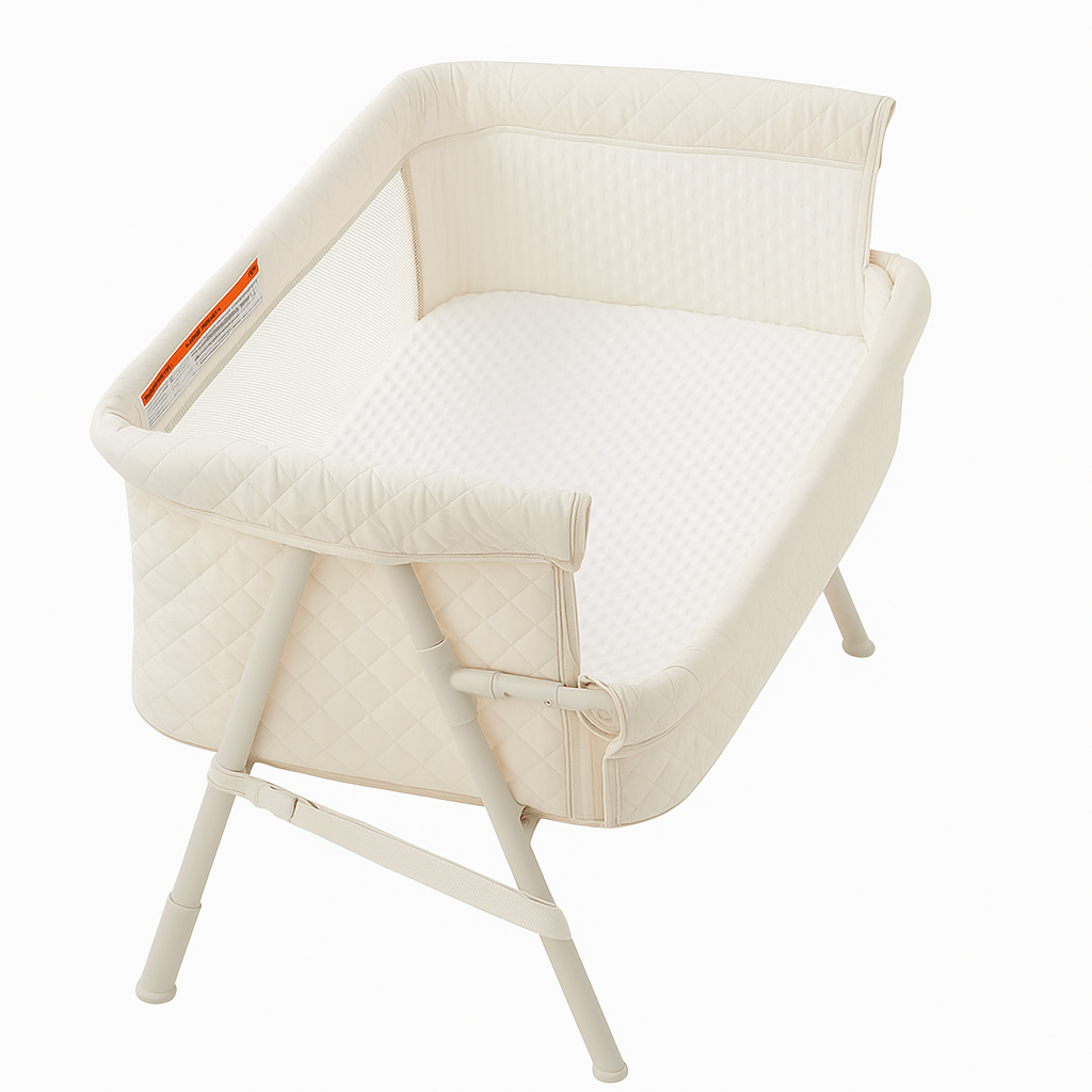 2-in-1 Baby Bassinet with  Auto-Lock Wheels, and Breathable Mesh
