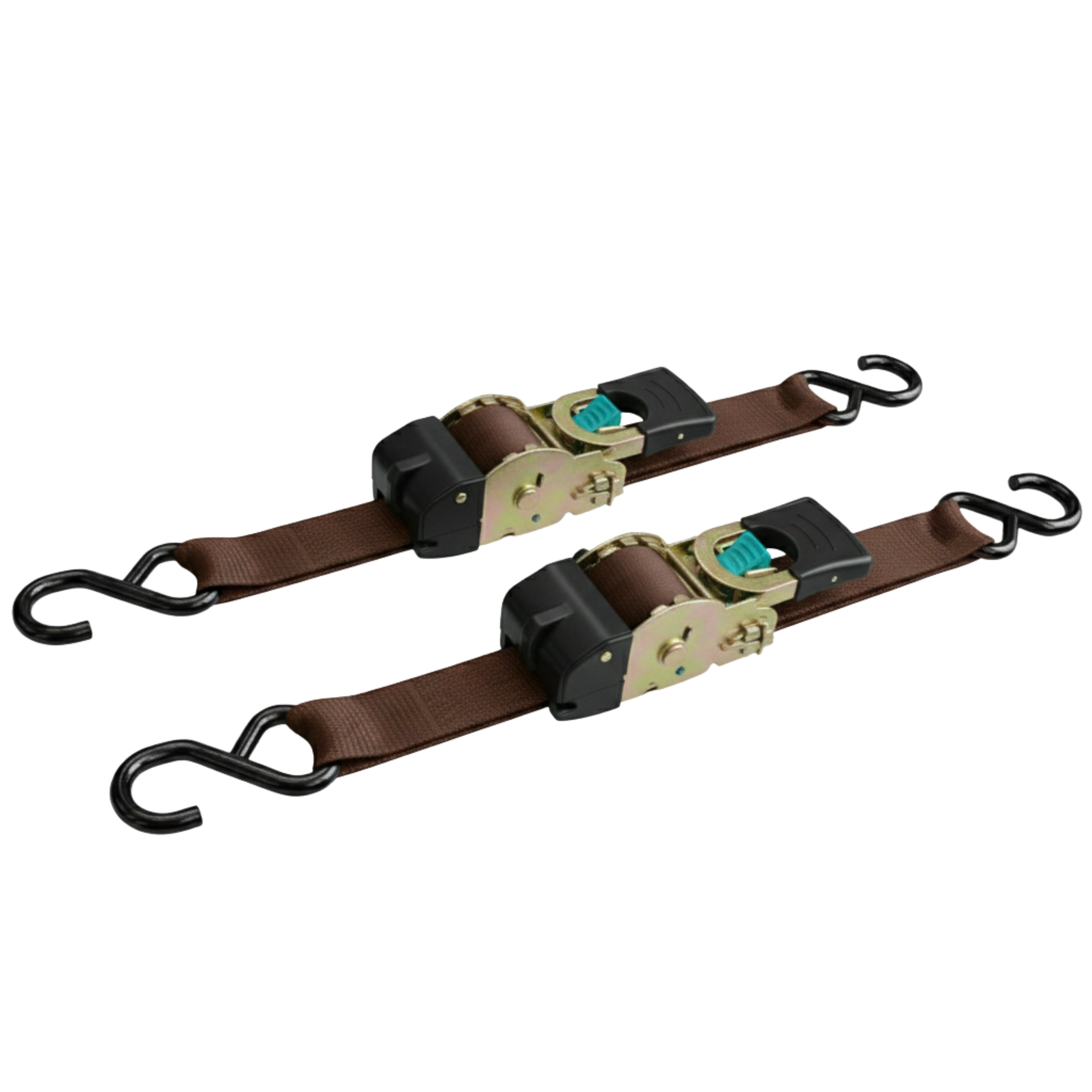 2 in x 16 ft E-Track Ratchet Tie Down Straps 2 Pack 1500 lb WLL Set