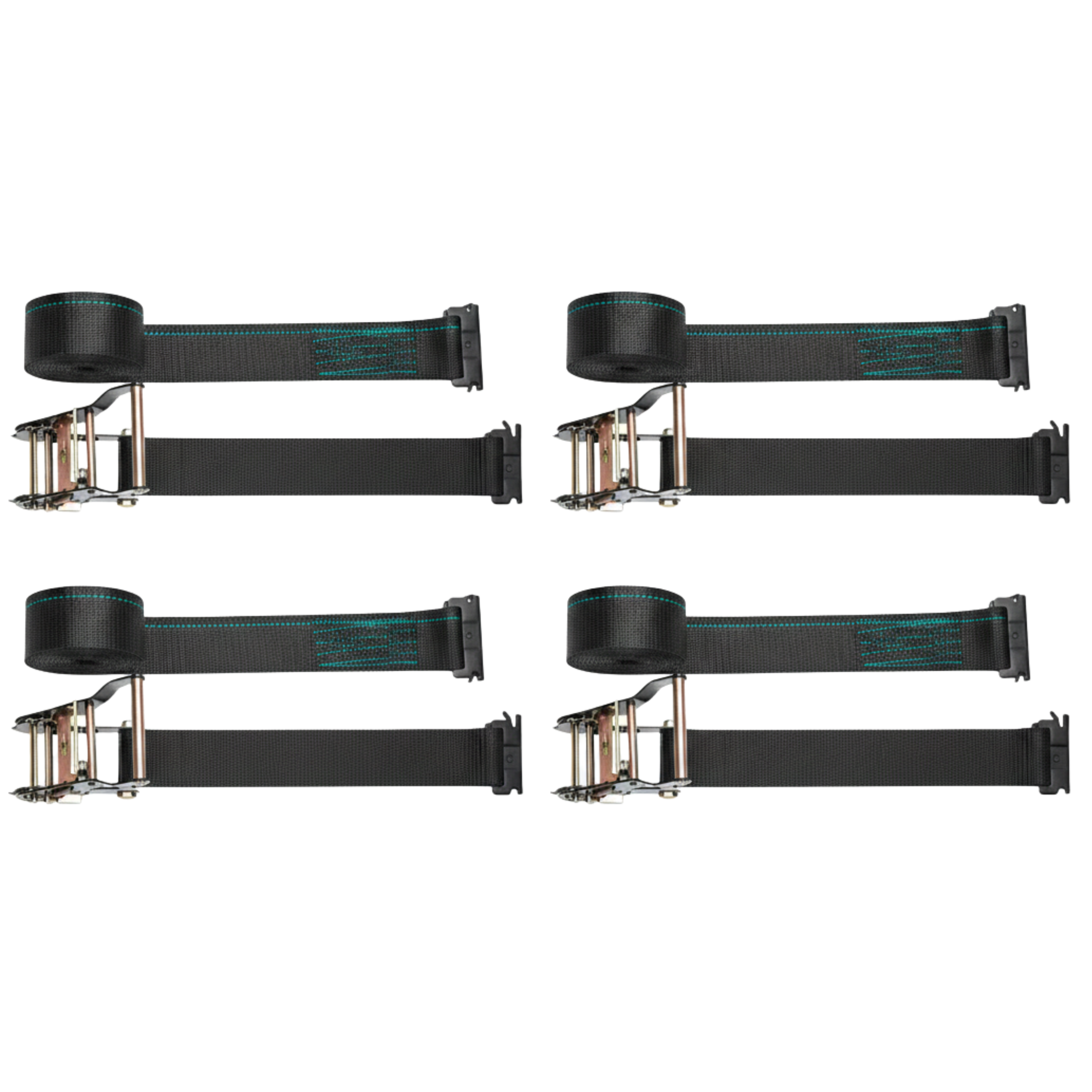 2 in x 16 ft E-Track Ratchet Tie-Down Straps for Cargo, 4 Pack