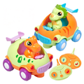 2-Pack Cartoon RC Cars for Toddlers with Lights, Music, and Figures