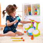 3-in-1 Interactive Drum Baby Set Toddler Music Toy Lights & Sounds