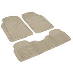 3 Piece Car Floor Mats Rubber Trim to Fit Front and Rear Set