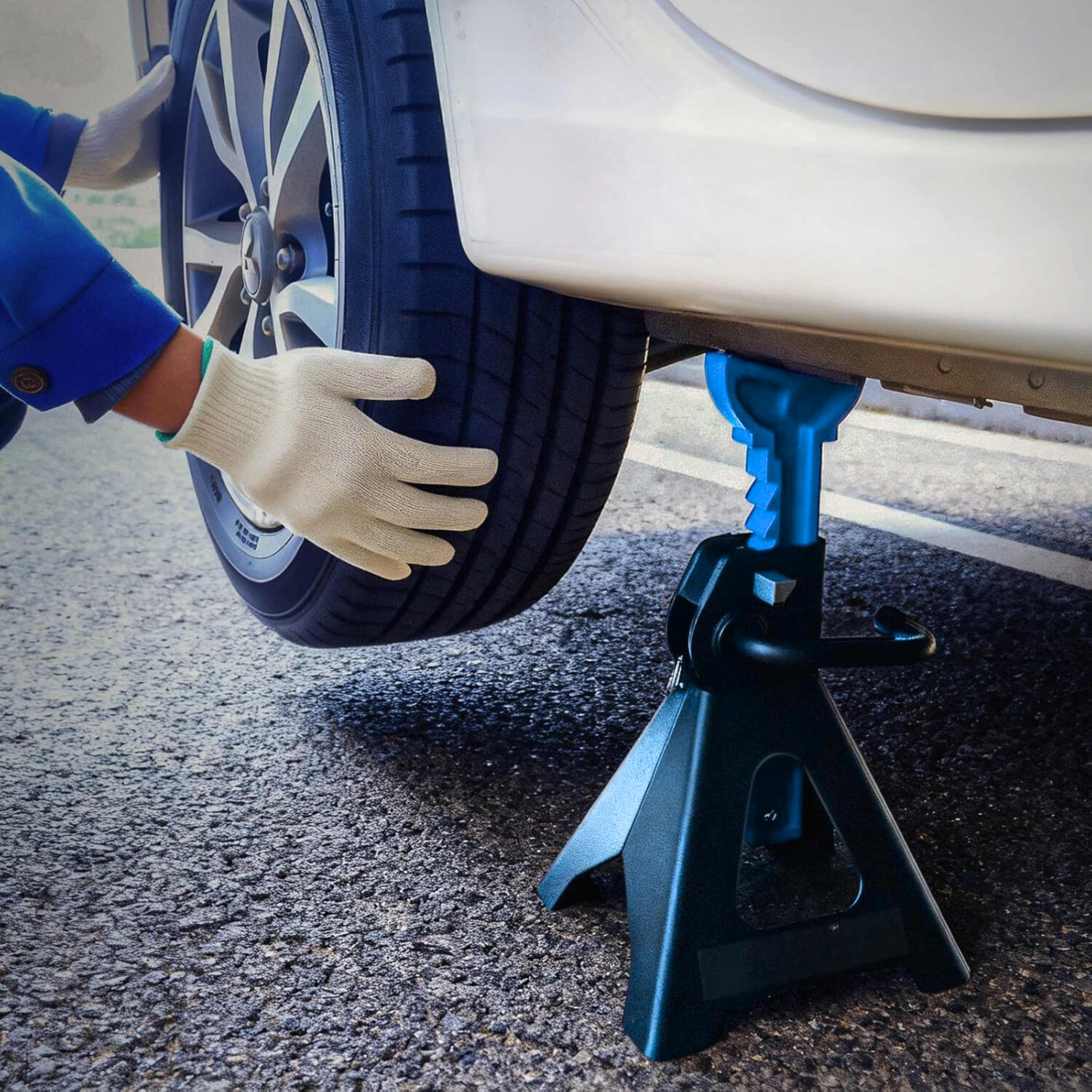 3 Ton Extra Tall Ratcheting Jack Stands, 13.39–21.06 in Pair