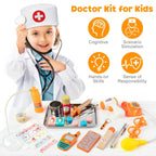 34-Piece Doctor Kit with Real Stethoscope and Storage Bag for Kids