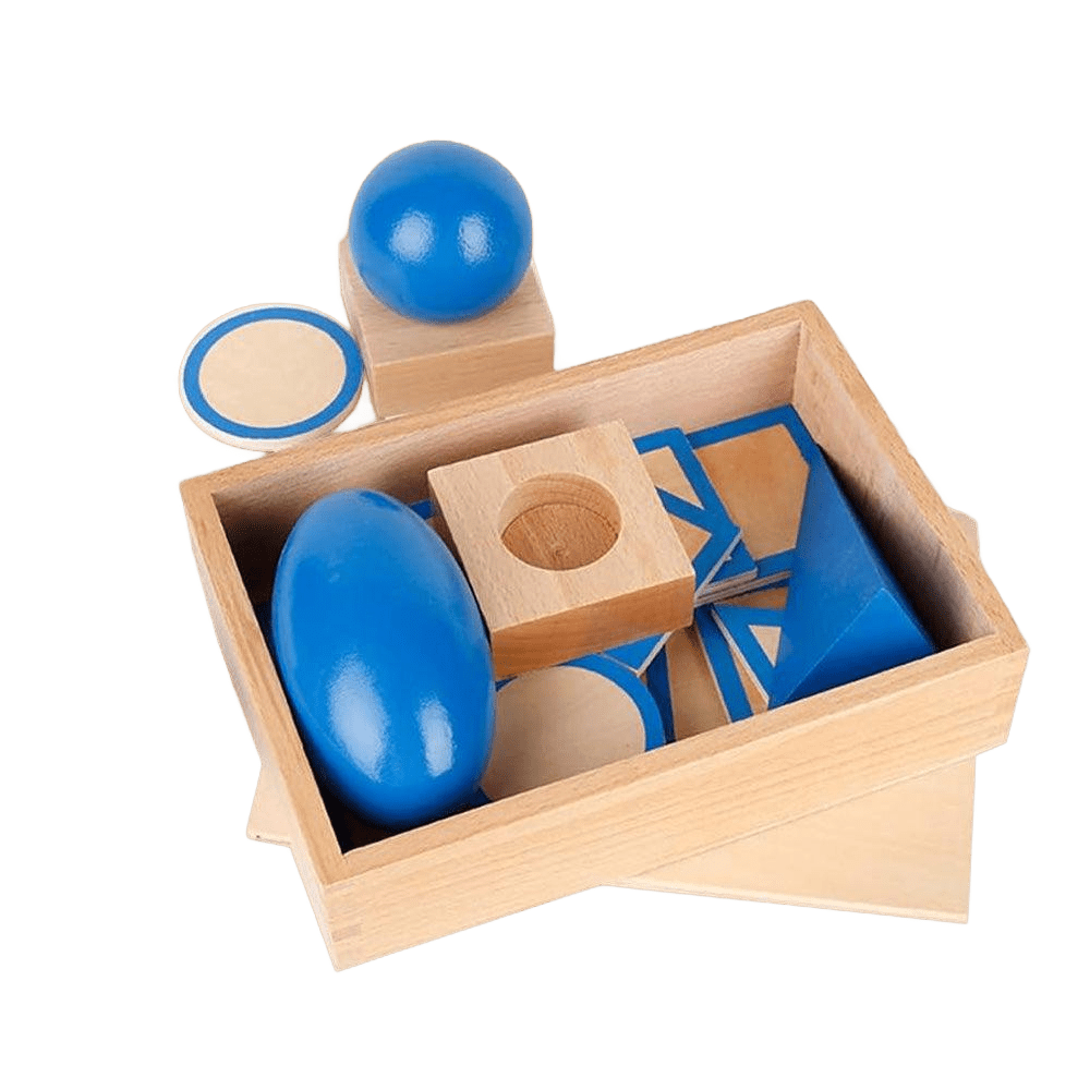 3D Geometric Solids – Durable Wooden Math Learning Set