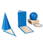 3D Geometric Solids – Durable Wooden Math Learning Set