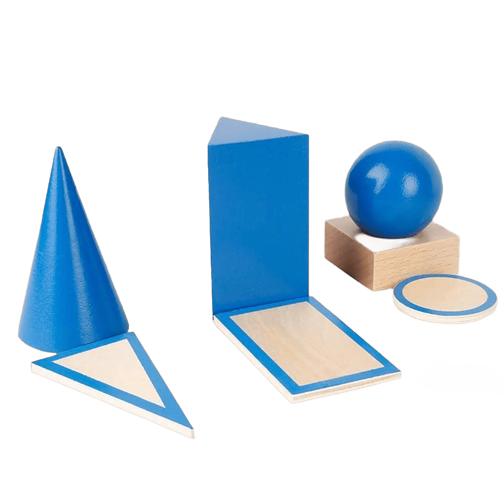 3D Geometric Solids – Durable Wooden Math Learning Set