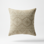 Beige Textured Geometric Pillow