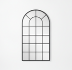 Black Arched Metal Frame Mirror