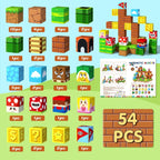 54 Magnetic Cubes with Game Pieces, STEM Building Toy for Kids 3+