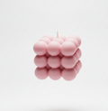 Pink Sculpted Bubble Cube Candle