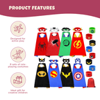 8-Pack Superhero Costume Set with Capes, Masks & Wristbands for Kids