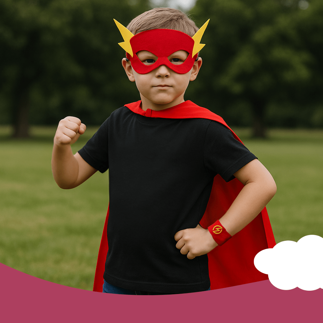 8-Pack Superhero Costume Set with Capes, Masks & Wristbands for Kids