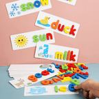 Alphabet Spelling Game with Flash Cards and Letter Blocks for Ages 3+