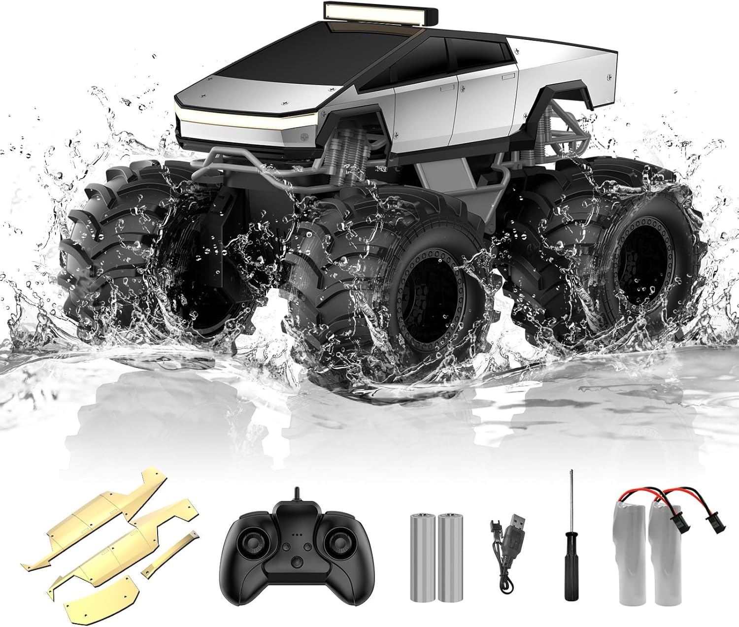 Amphibious 4WD RC Monster Truck Waterproof Off-Road Car Toy