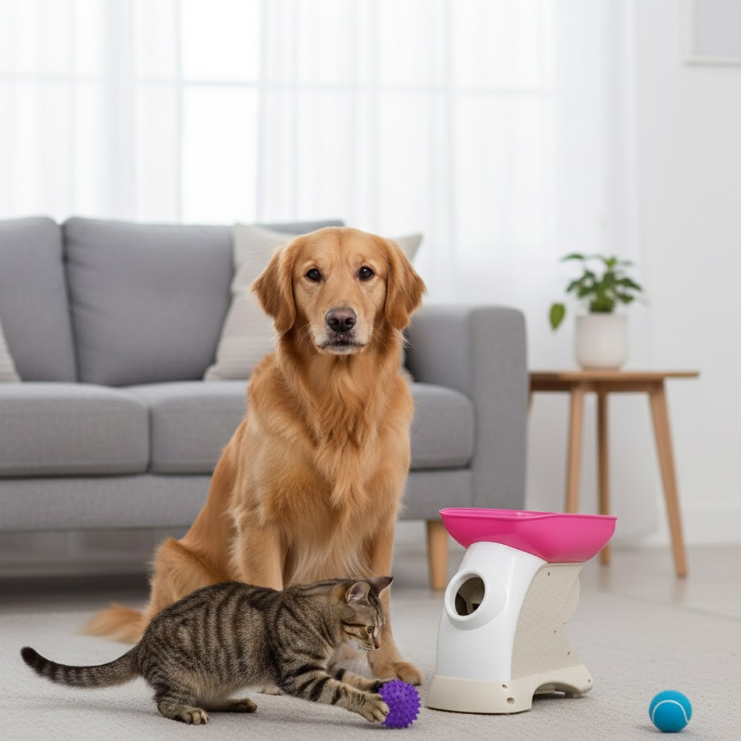 Automatic Ball Launcher for Dogs & Cats, Interactive Fetch Toy