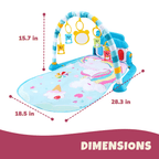 Baby Activity Gym with Kick Piano, Hanging Toys 0-36 Months Blue/Pink