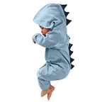 Baby Dinosaur Onesie with 3D Spikes, Cotton Blend Outfit Four Colors