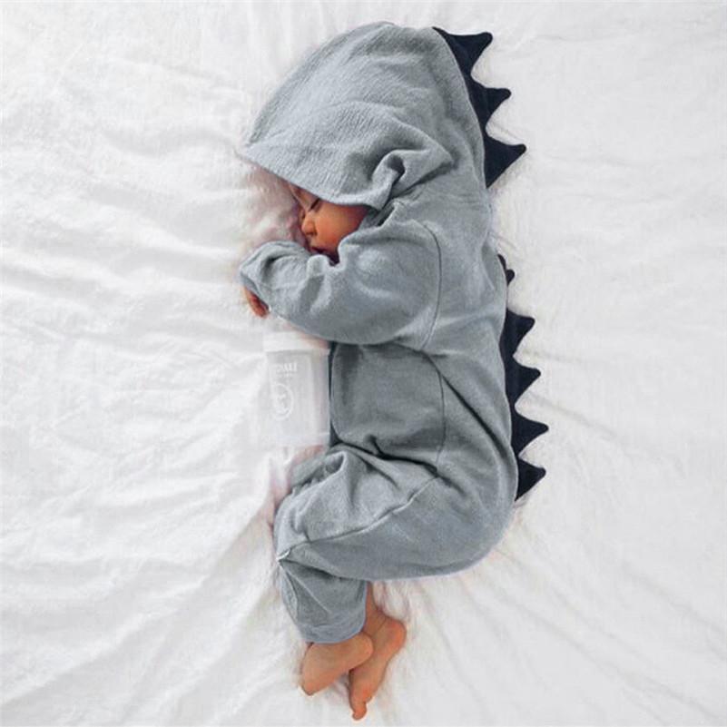 Baby Dinosaur Onesie with 3D Spikes, Cotton Blend Outfit Four Colors