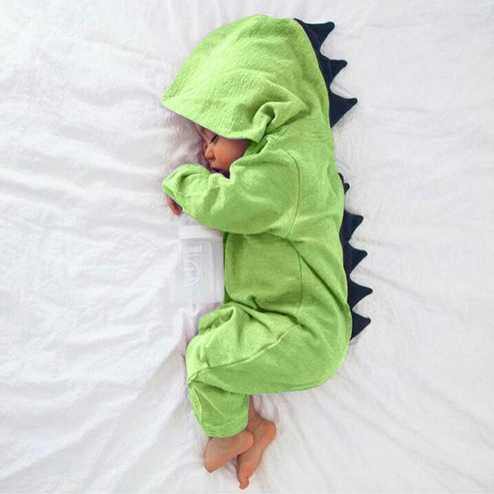 Baby Dinosaur Onesie with 3D Spikes, Cotton Blend Outfit Four Colors