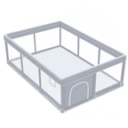Baby Playpen 50–79 Inches with 360° Mesh, Zipper Door, Suction Feet