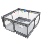 Baby Playpen with Padded Frame, Mesh Walls, Balls & Pull Rings