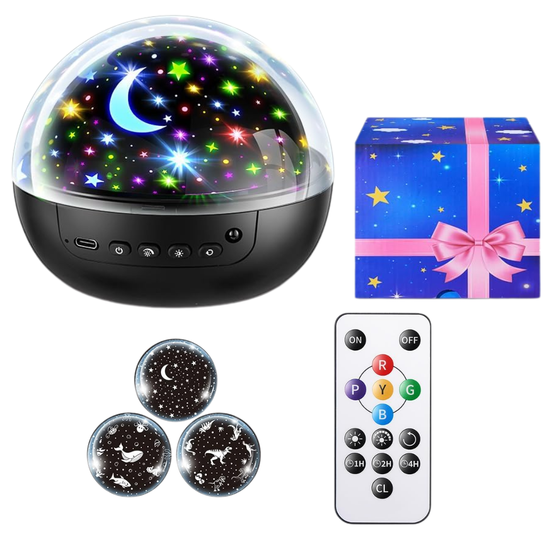Baby Sensory Light Projector with 3 Films, 31 Colors, and Rotation