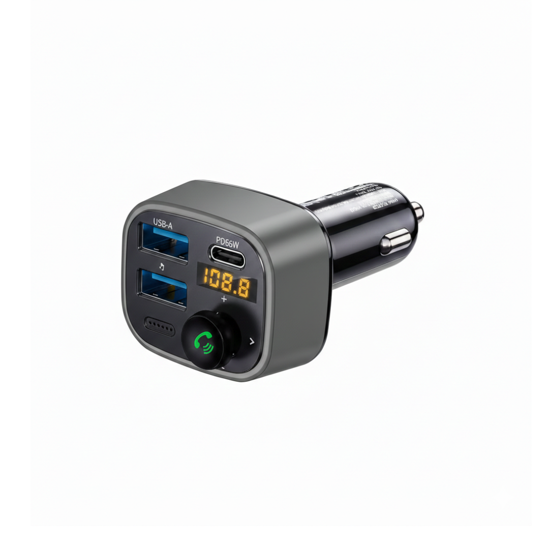 Bluetooth 5.4 FM Transmitter Car Adapter with 48W USB Charging