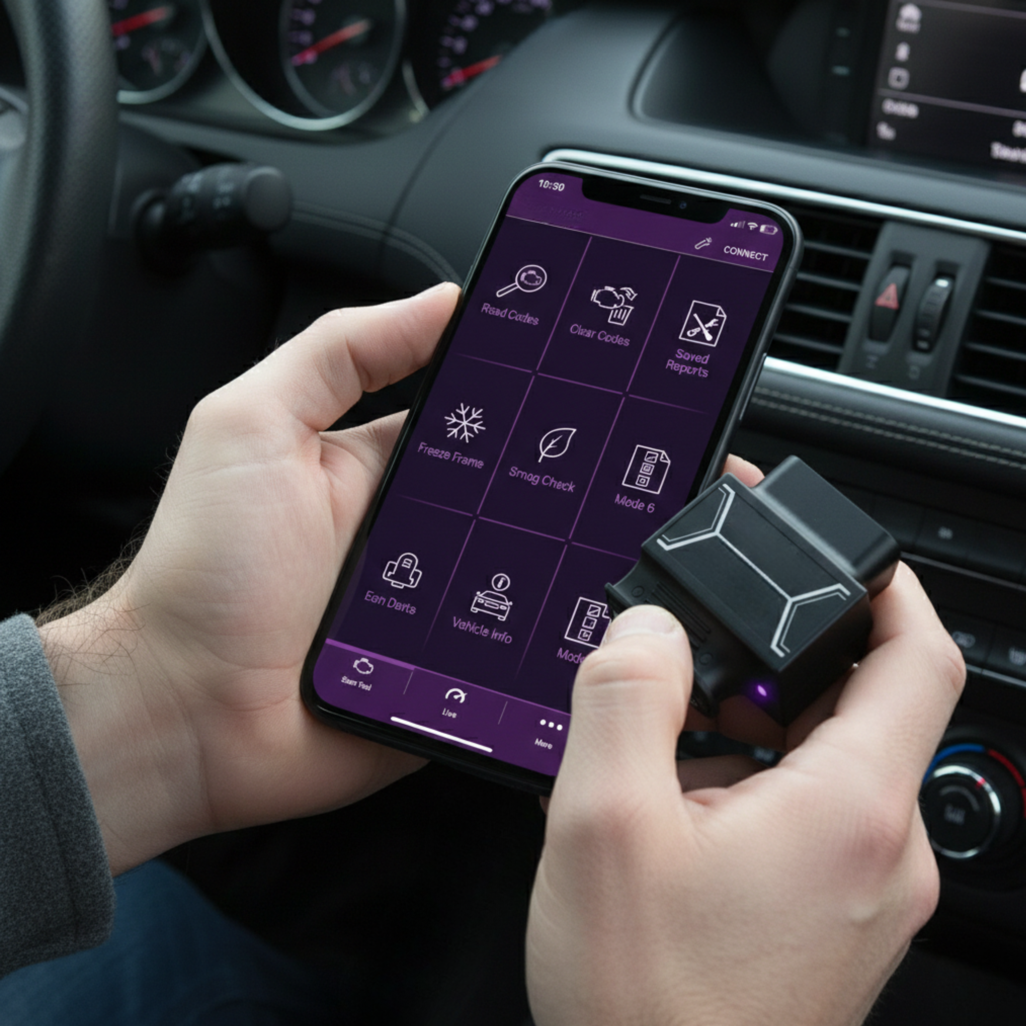 Bluetooth OBD2 Scanner Tool for iOS/Android Code Reading 1996+