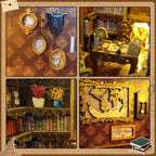 Book Nook Miniature Library Kit with Sensor Light, DIY for Bookshelf