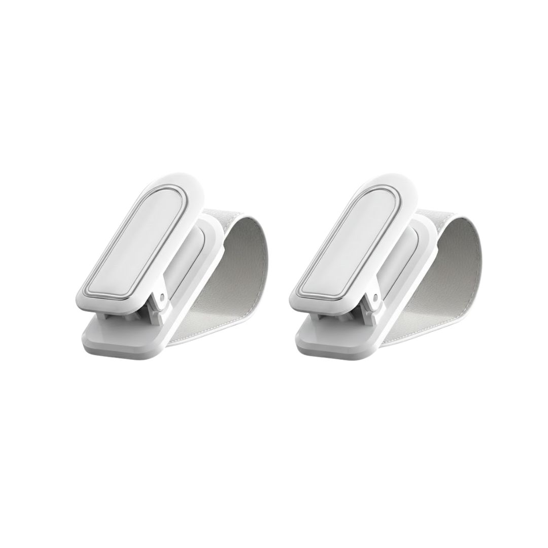 Car Sun Visor Sunglass Holder Clip 2 Pack Spring Clamp Silicone Padded