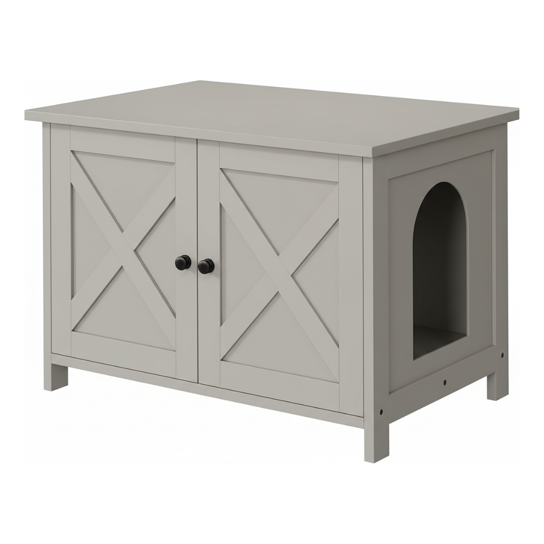 Cat Litter Box Enclosure Furniture With Removable Divider End Table