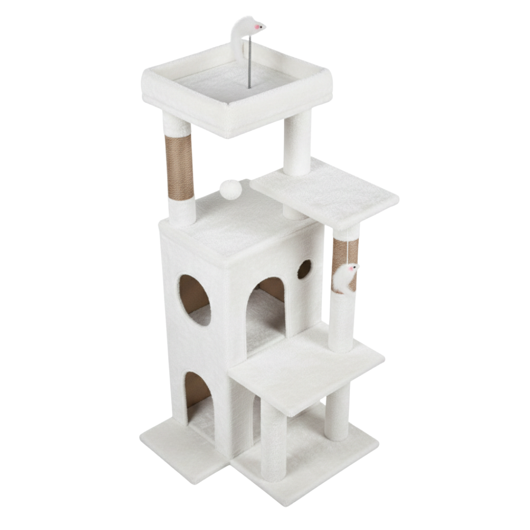 Cat Tree Tower for with Steps, Scratching Posts and Caves