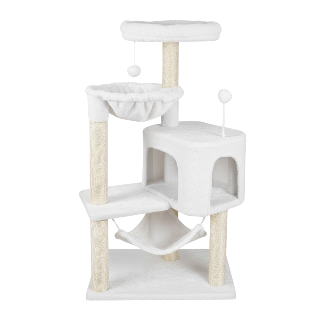 Cat Tree Tower with Condo, Hammock, and Sisal Scratching Posts